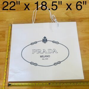 Prada Paper Shopping Bag - white large, 22" x 18.5" x 6"